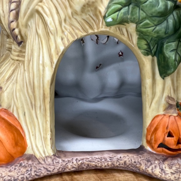 Scarecrow Family PartyLite Vintage Candle Holder Pumpkins Halloween Fall -EUC - Picture 7 of 16